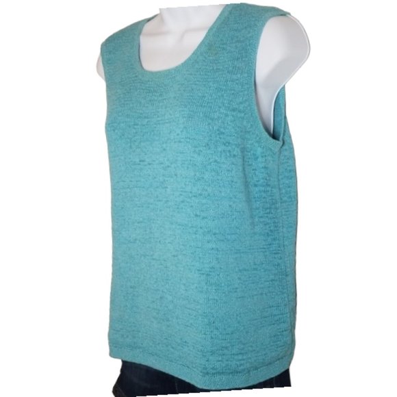 Pendleton Aquamarine Knit Sleeveless Round Neck Sweater Vest - Picture 5 of 8